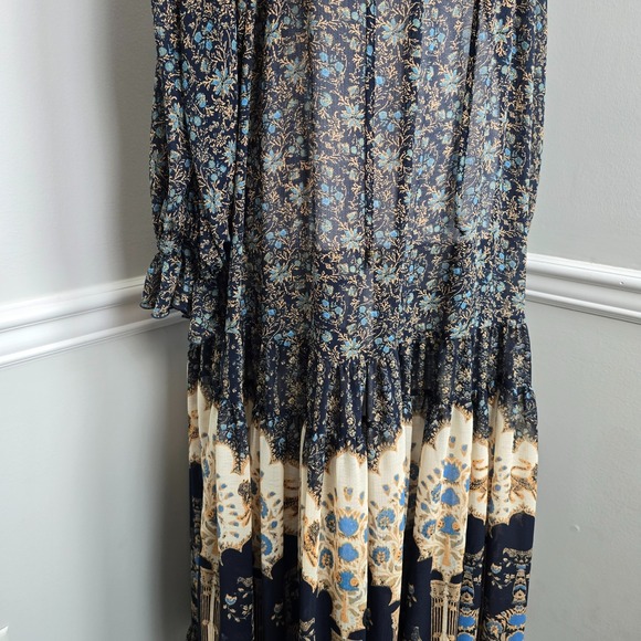 Free People Womens Coastal Vacation Feeling Groovy A-Line Floral Dress Sz M Boho - Picture 4 of 13